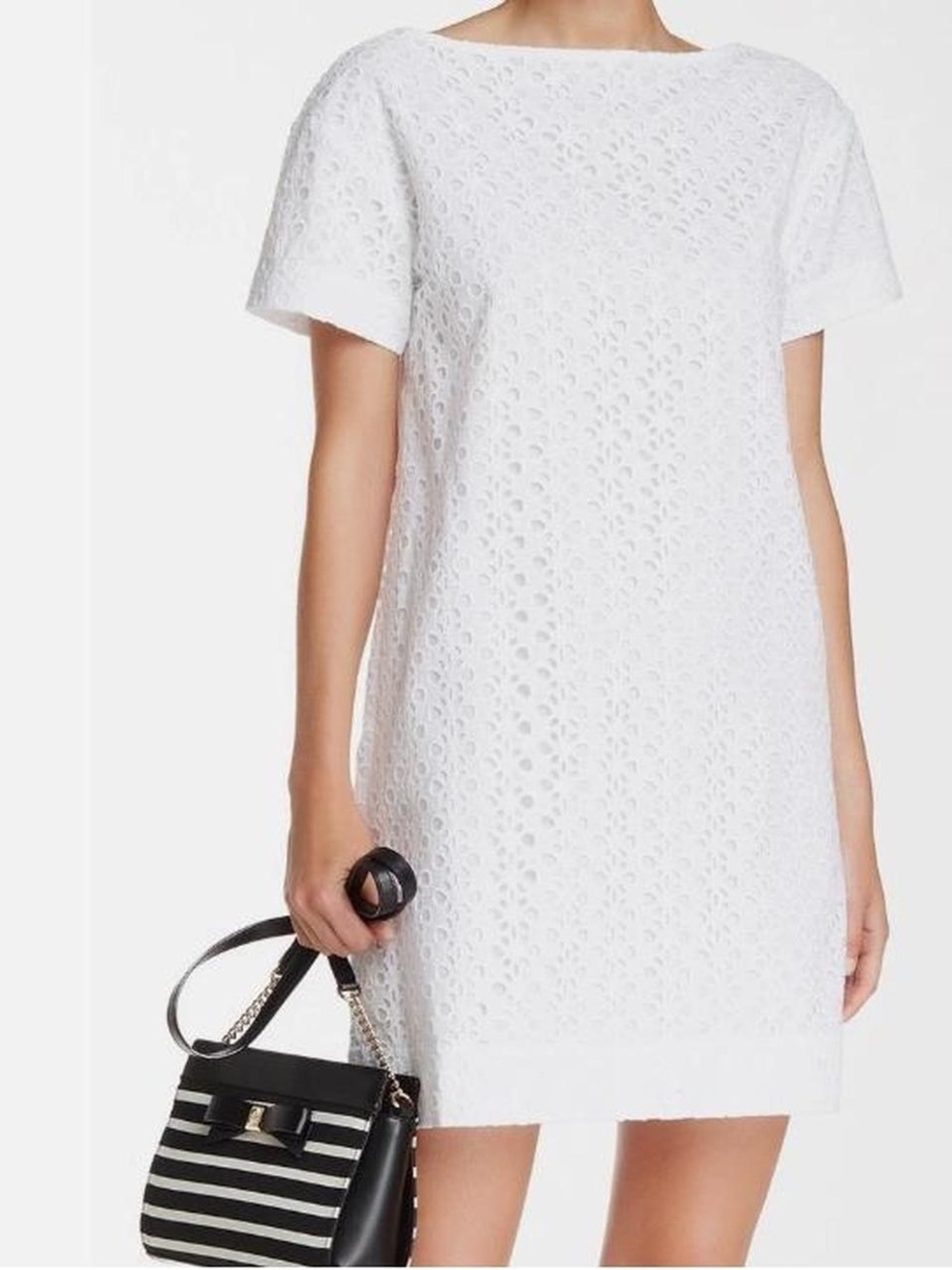 Kate Spade White Eyelet Dress Shift Sheath Party Embroidered - Size 6